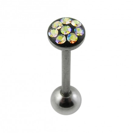 Jeweled Tongue Barbell With 316L Surgical Steel