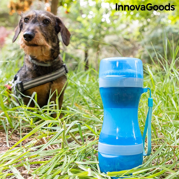 Botella con Depsito de Agua y Comida para Mascotas 2 en 1 Pettap InnovaGoods