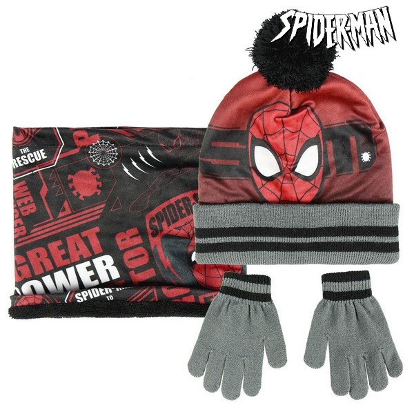 Hat, Gloves and Neck Warmer Spiderman 74328 Black (3 Pcs)