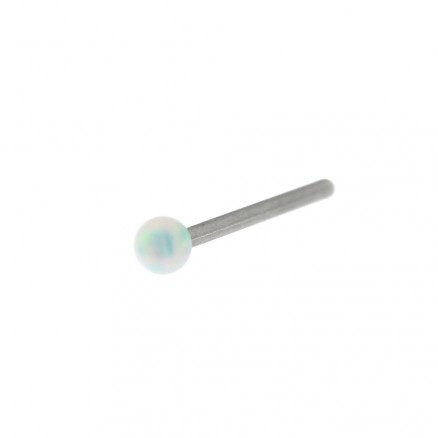 20G Surgical Steel Synthetic Opal Stone Straight Nose Stud