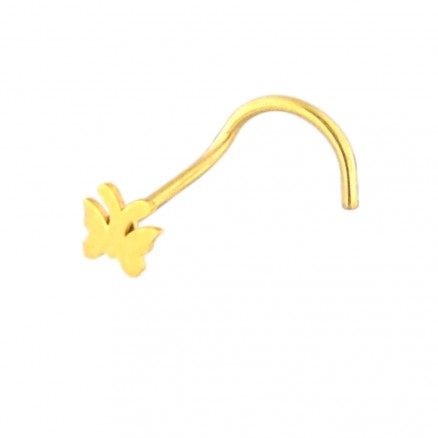 20G Gold Anodized Surgical Steel Casting Tiny Logos Nose Screw Stud