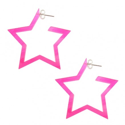 24mm Pink UV 5 Star Ear Hoop