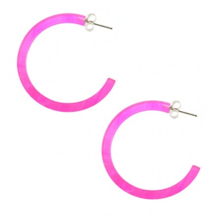26mm Pink UV Circle Ear Hoop