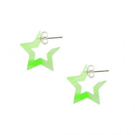 6mm Light Green UV React  5 Star Ear Hoop