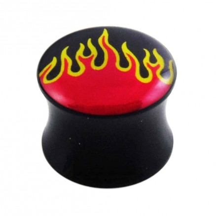 Double Flared Flame Logo Ear Plug