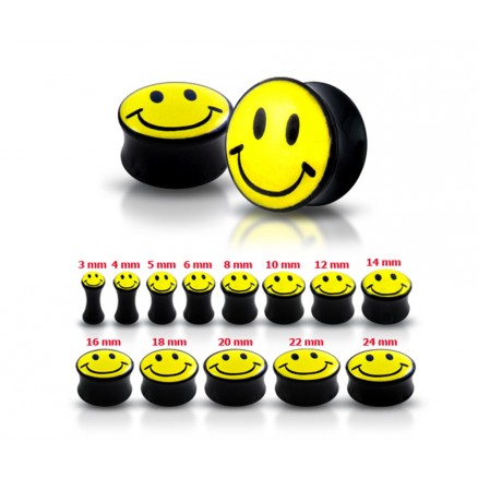 Double Flared Smiley Logo Ear Plug