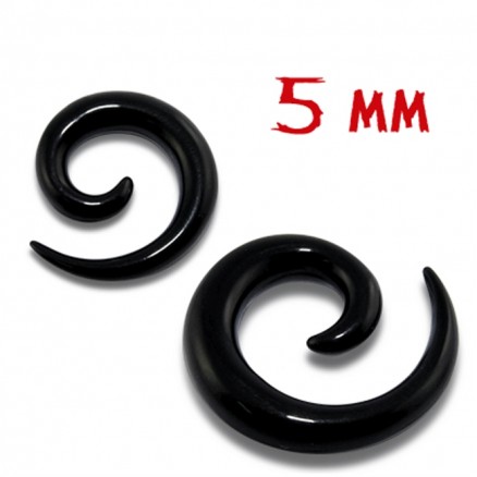 Acrylic UV Blackline Spiral Ear Taper 5mm