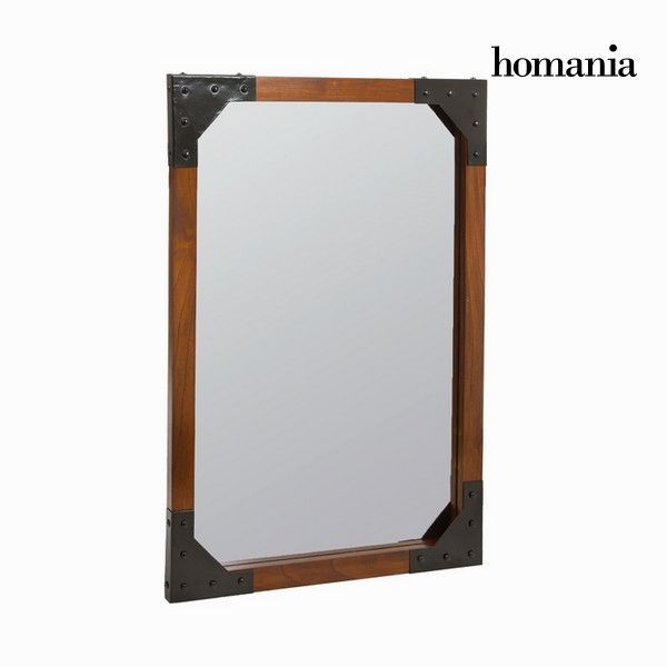 Wood and metal wall mirror - Franklin Collection by Homania