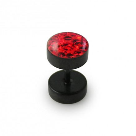 Blackline Red Crystal stone Ear Plug