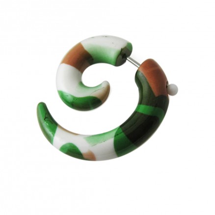 UV and Steel Spiral Fake Ear Plug Expander Body Jewelry