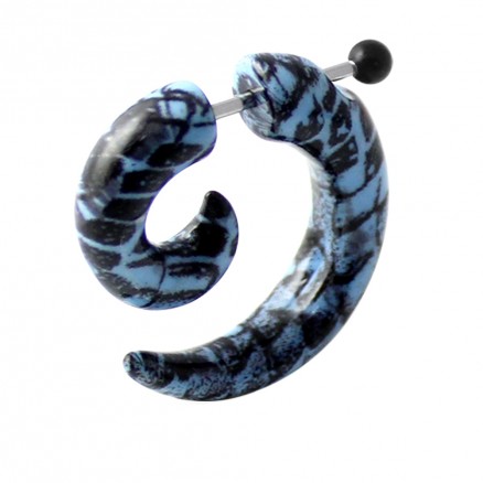 Turquoise and Black Pattern Invisible Fake Ear plug