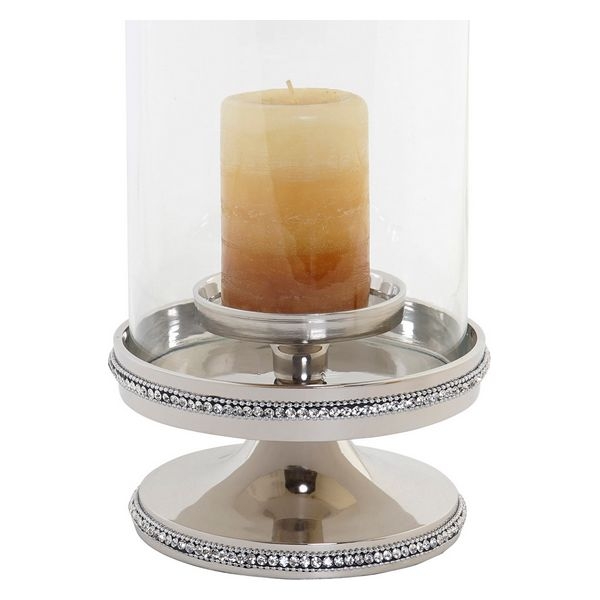 Candle Holder DKD Home Decor Aluminium Crystal (17 x 17 x 33 cm)