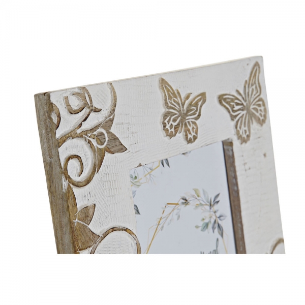 Photo frame DKD Home Decor Crystal Mango wood Butterfly (23 x 1.5 x 28 cm)